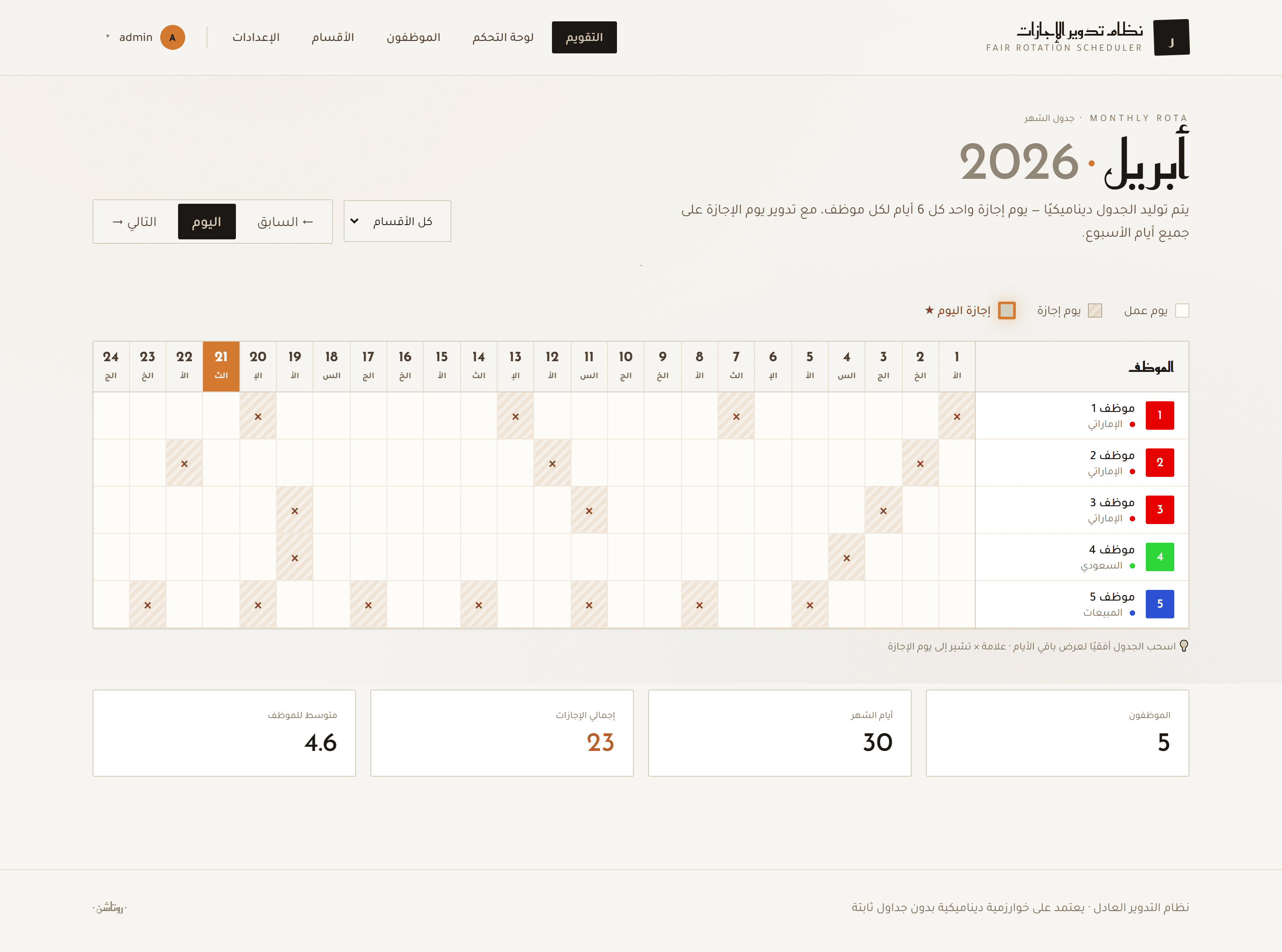 Fair Rotation Leave Scheduler (MVP)